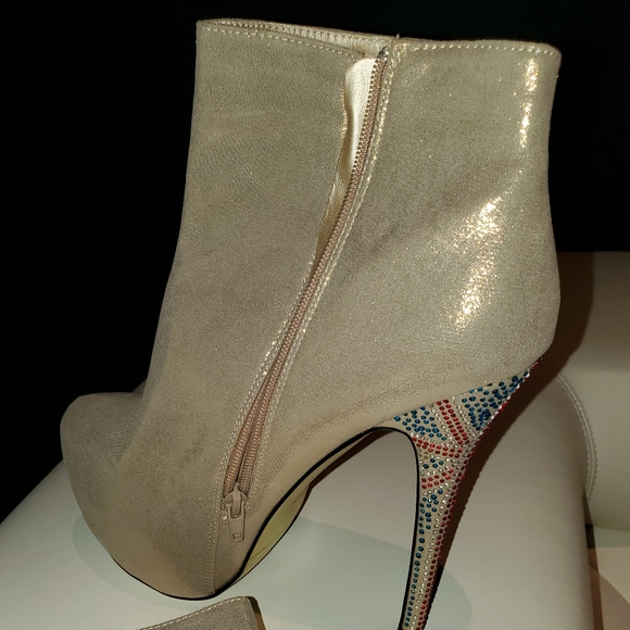 Machi Stiletto Jewel Studded Ankle Platform Bootie - Picture 7 of 7